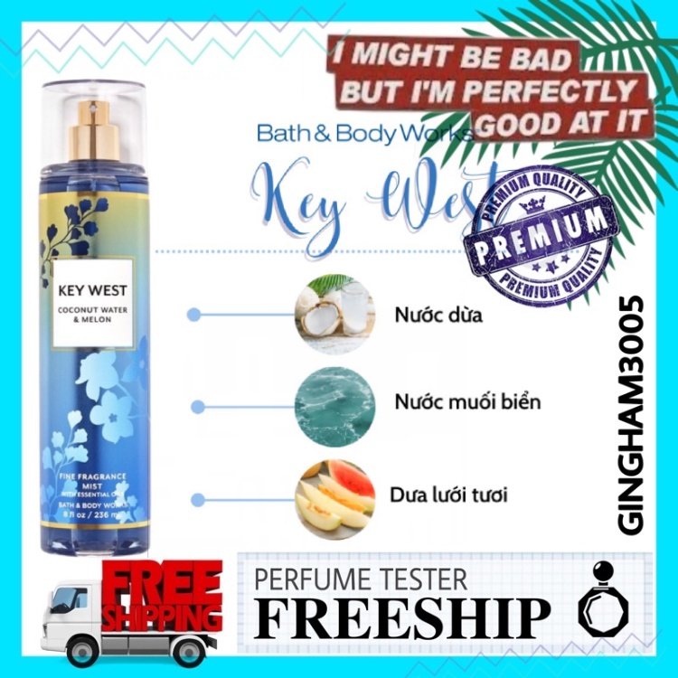 ✦GH✦ Xịt thơm toàn thân Key West - Bath & Body Works