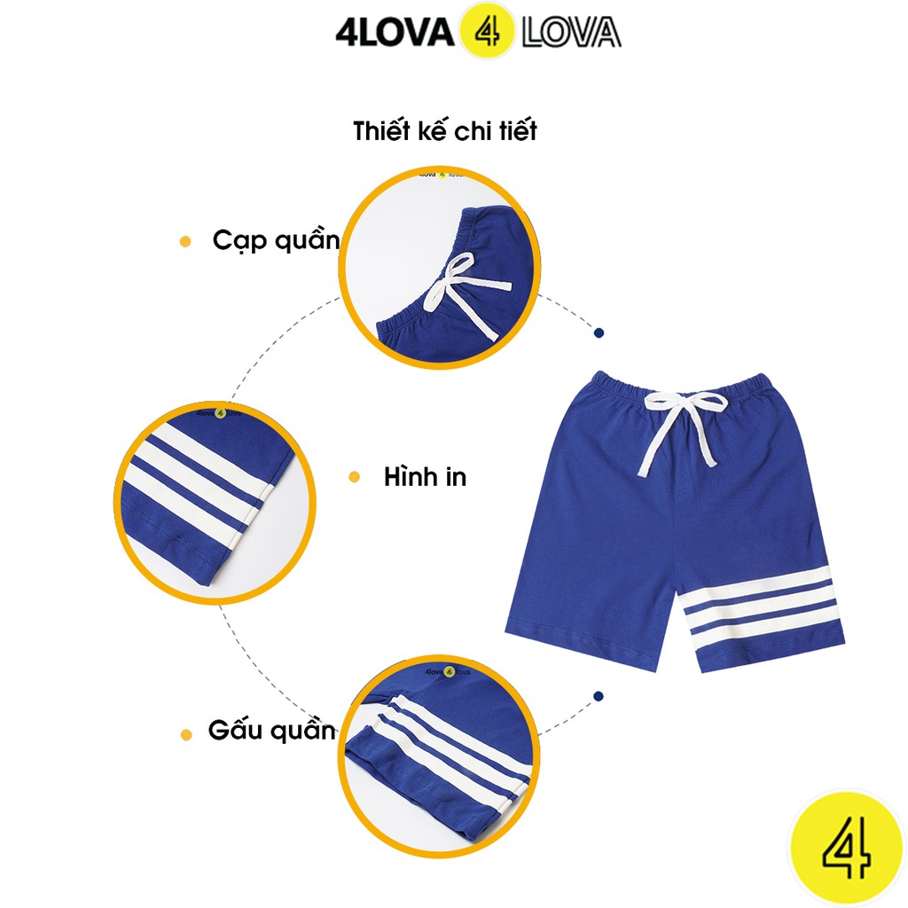 Quần short 4LOVA chất liệu cotton họa tiết cá tính cho bé trai