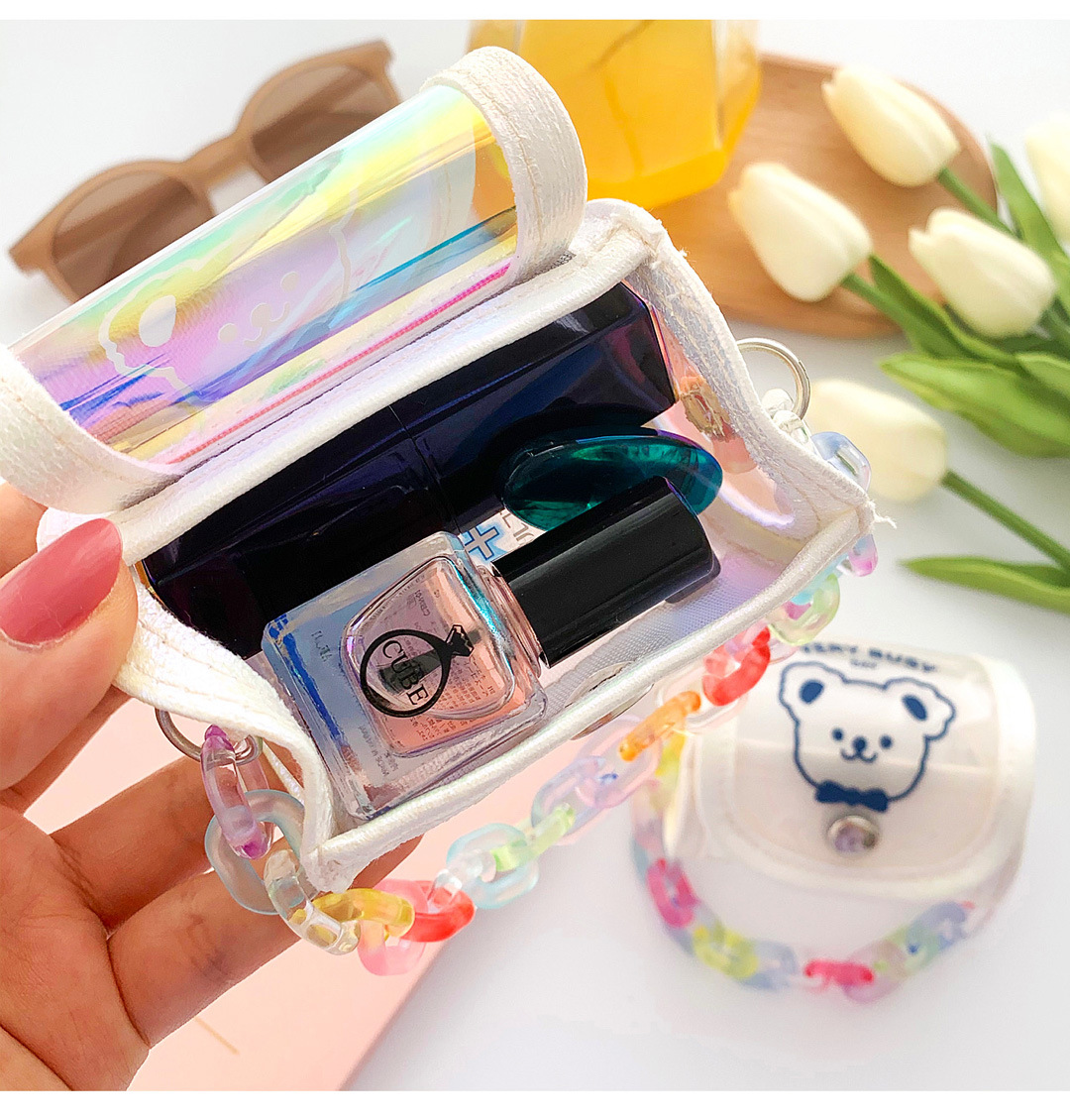 Túi Đựng Son Môi Màu Laser Họa Tiết Gấu Dễ Thương Tiện Dụng | BigBuy360 - bigbuy360.vn