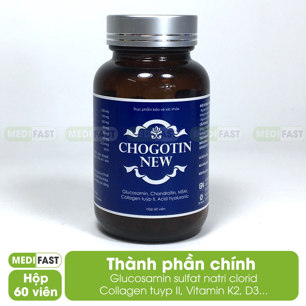 Dưỡng khớp Chogotin New - Dạng viên Lọ 60 viên - Giúp xương khớp chắc khỏe.