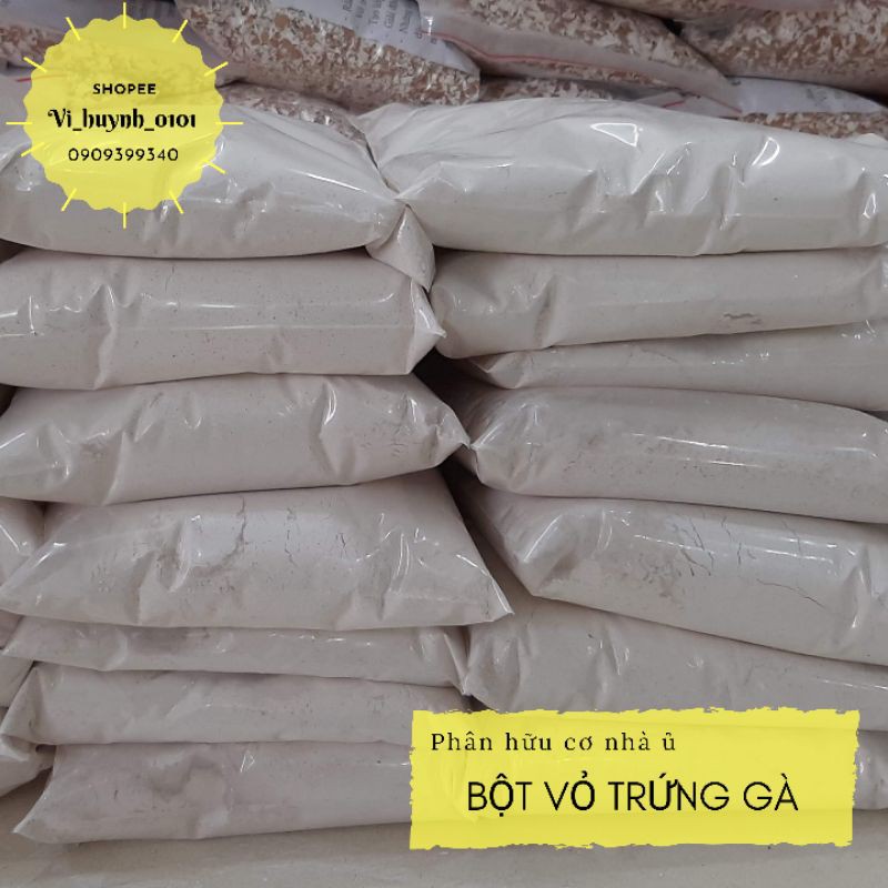 1kg bột vỏ trứng gà xay ngâm tưới bù canxi gấp cho cà chua dưa leo và rau ăn quả