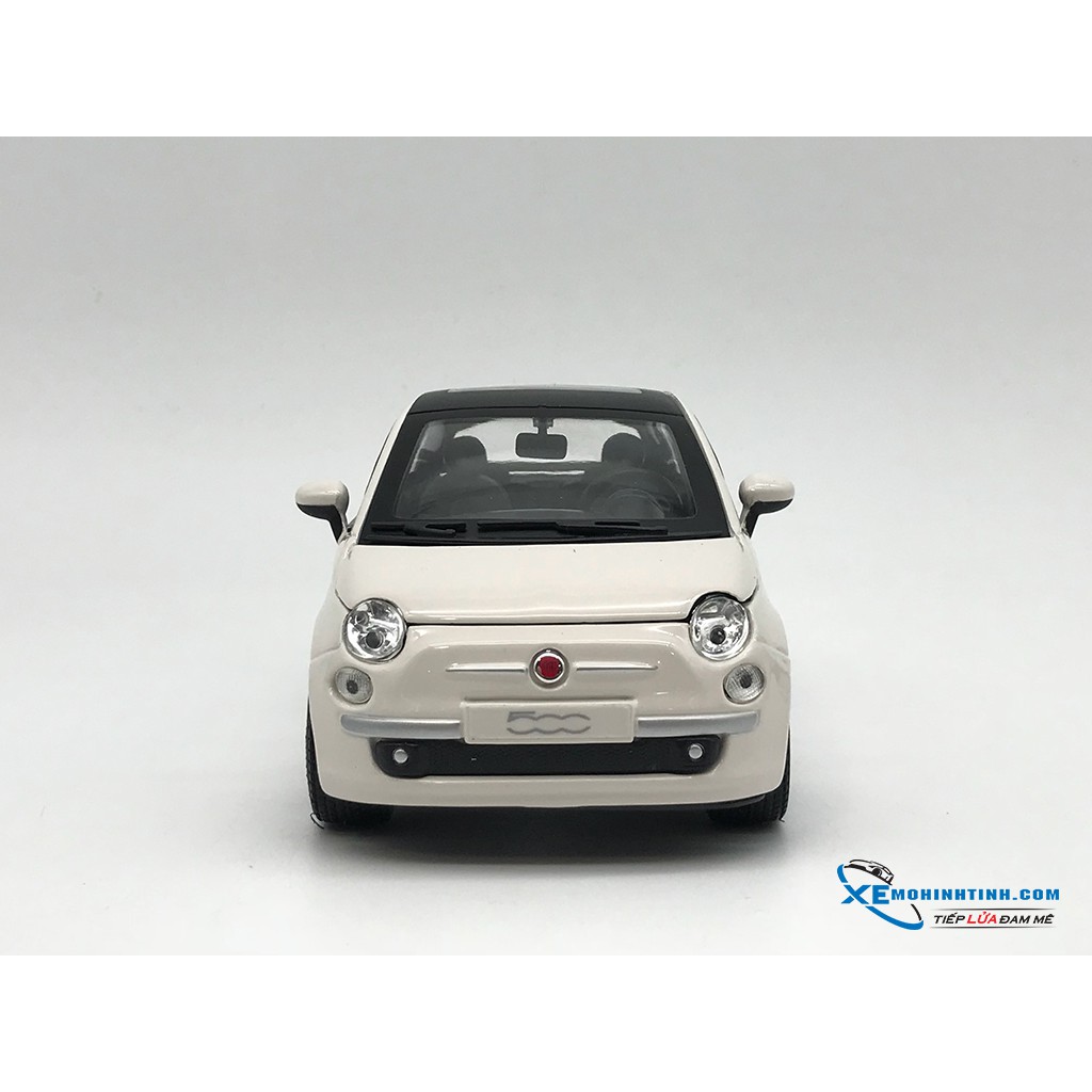 Xe mô hình New Fiat 500 Nuova Weiss Coupe Bburago 1:24 (Trắng)