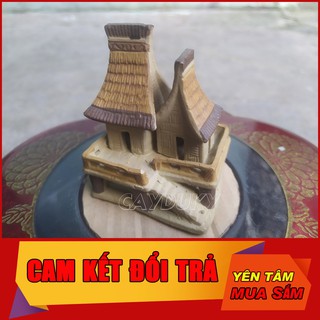 Tượng mini Nhà Sàn gốm sứ Bát Tràng CDKNS01-6x5x8 cm làm mô hình trang trí tiểu cảnh, trang trí bể cá
