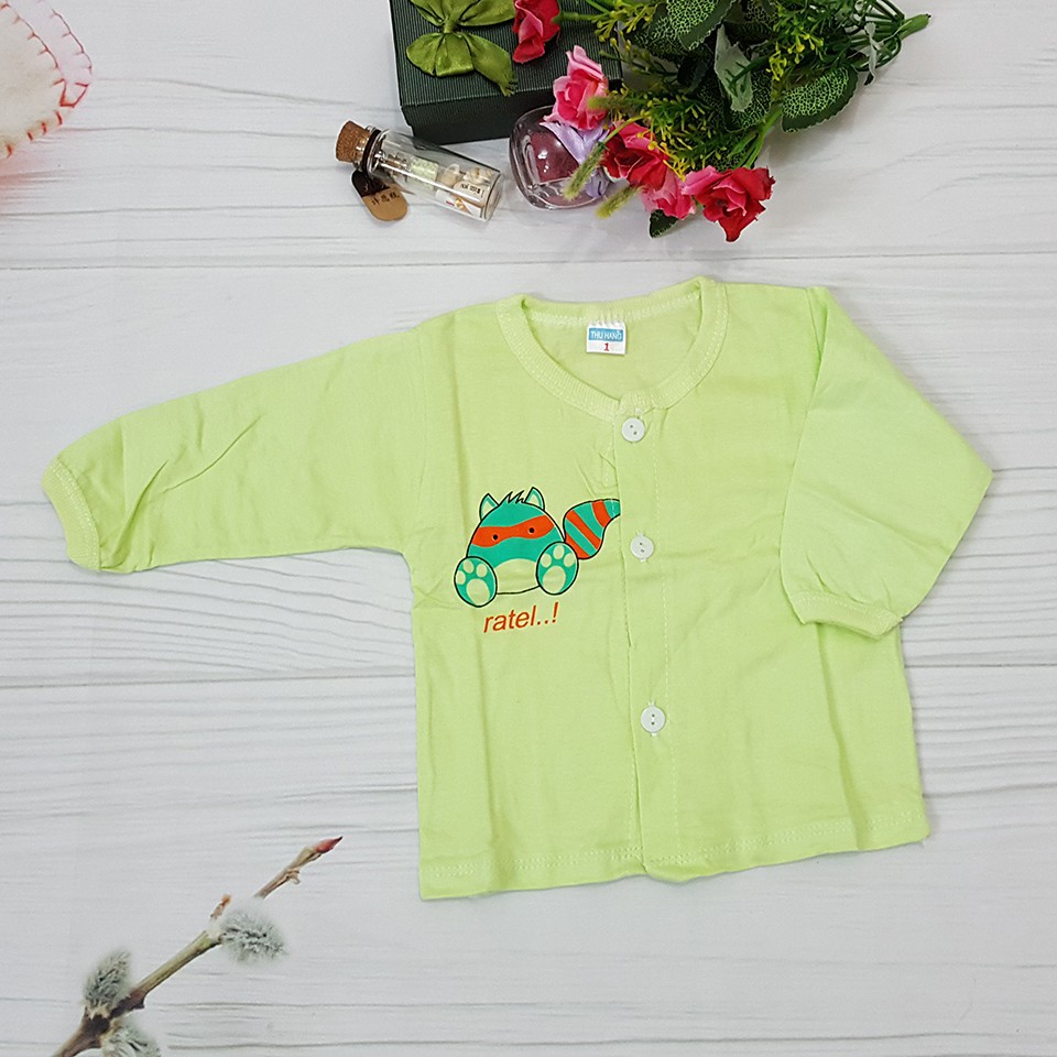 Áo Dài Tay Sơ Sinh Thu Hằng Chất Cotton Mỏng Mềm (Size Cho Bé Đến 7kg)