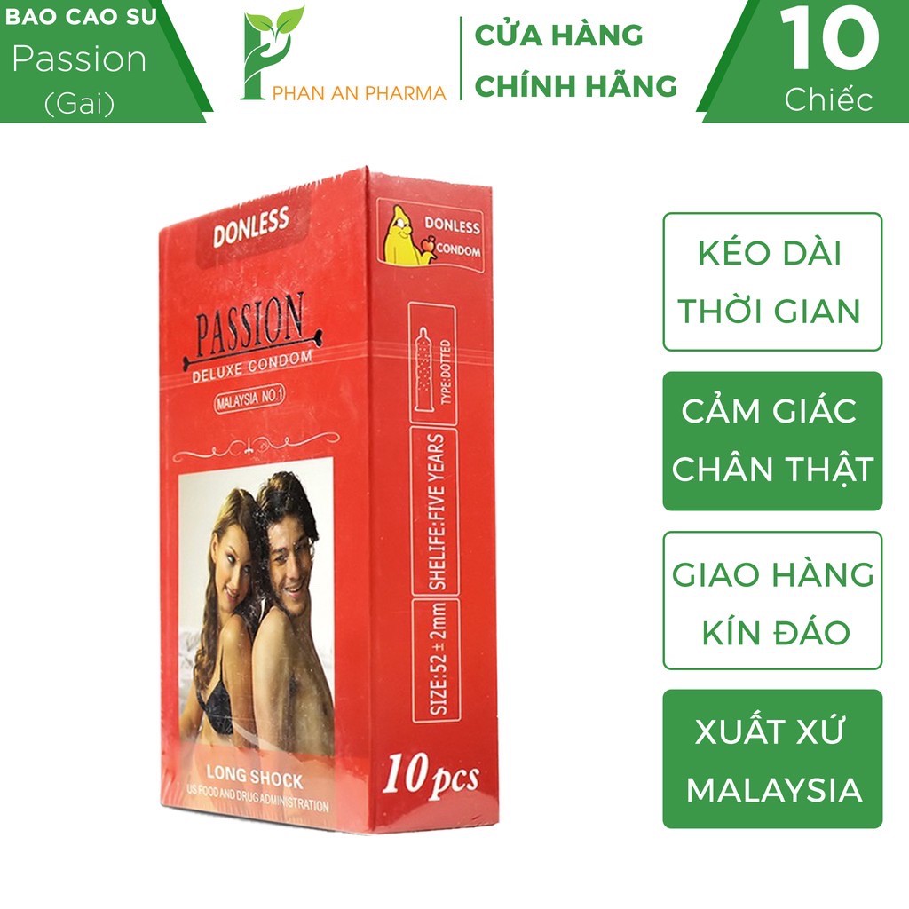 Bao Cao Su Donless Passion Lónghock Kéo Dài Thời Gian Hộp 10 Bcs