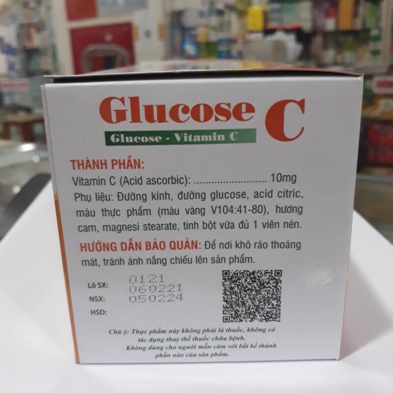 Hộp kẹo ngậm C glucose hộp 30 gói