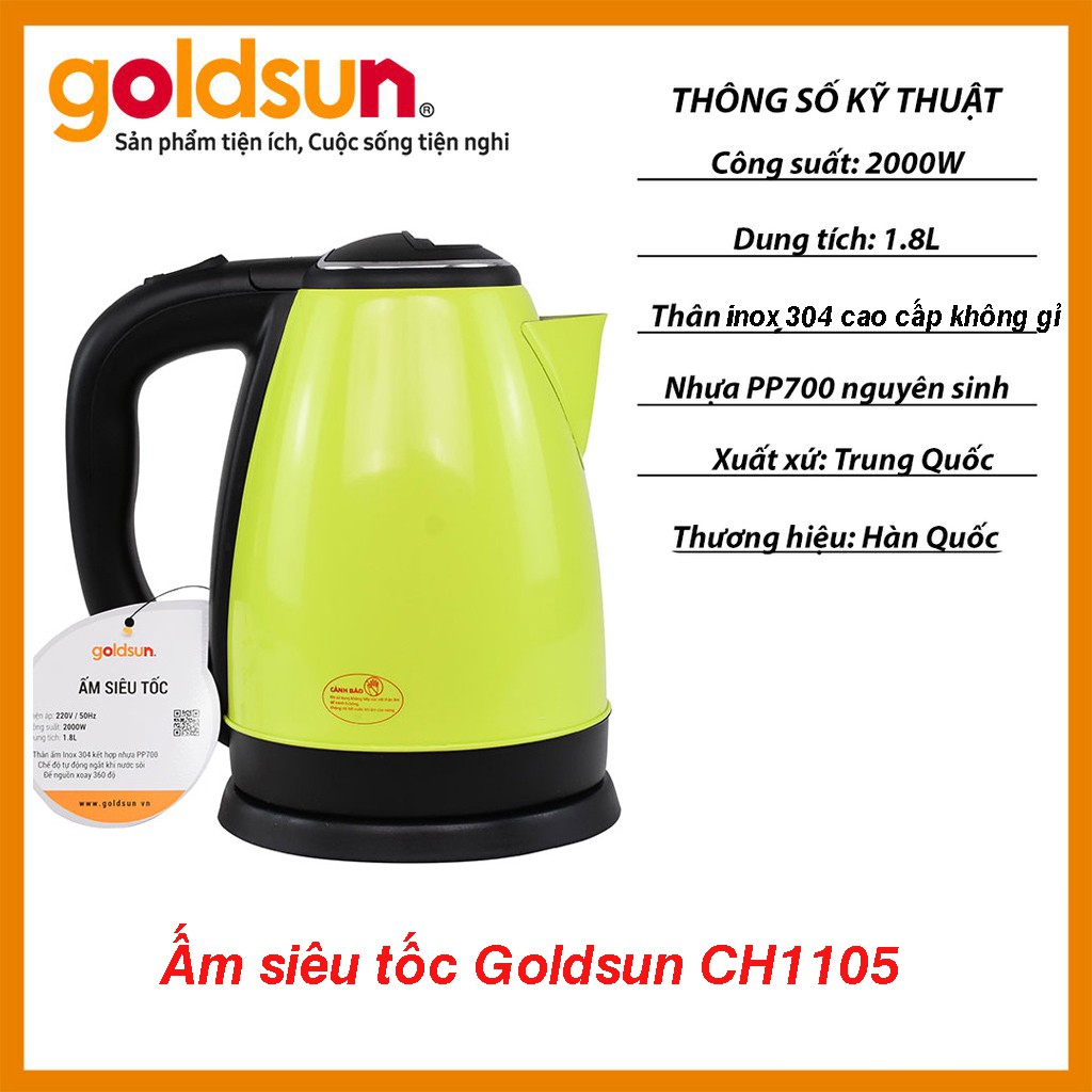 Bình Ấm Đun Siêu Tốc Goldsun Chính Hãng