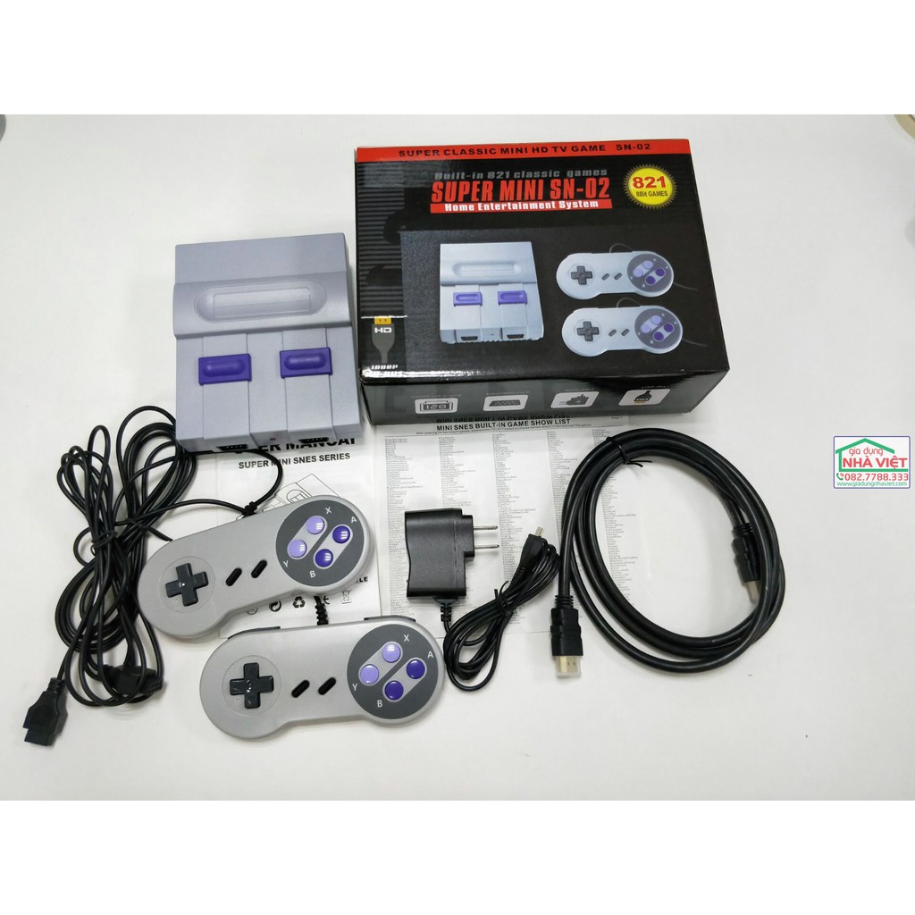 [Mã 229ELSALE hoàn 7% đơn 300K] Máy chơi điện tử 4 nút Super Mini HDMI NES 821 trò chơi