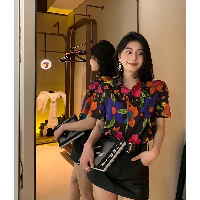 Áo Sơ Mi Ngắn Tay In Họa Tiết Nhiều Màu Mới Hợp Mùa Hè