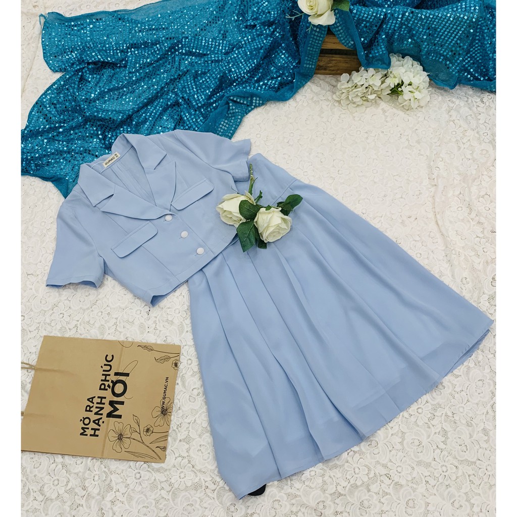 Áo sơ mi dáng croptop GUMAC AB690