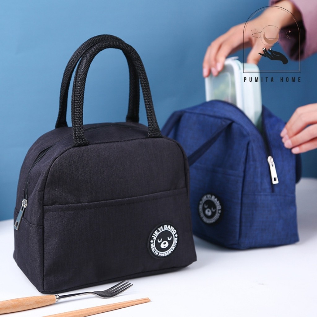 Túi Đựng Hộp Cơm Giữ Nhiệt Chống Thấm Nước Tiện Dụng Lunch Bag Loại Mới Quai Xách Siêu Chắc PUMITA