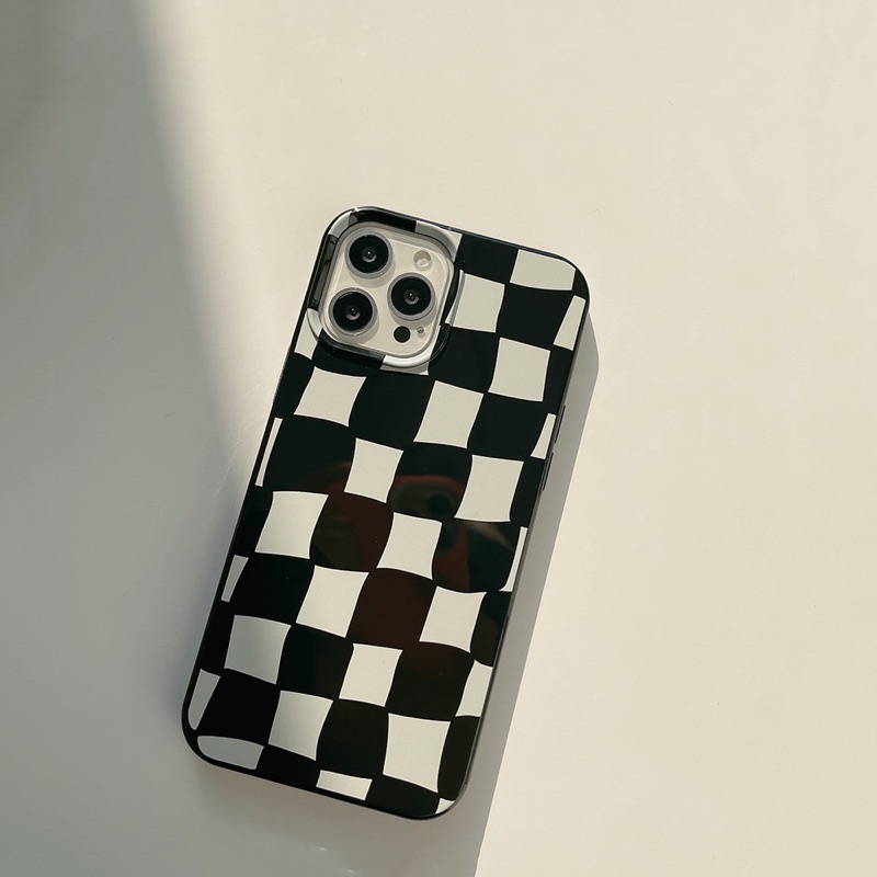 (SIÊU RẺ) Ốp lưng Iphone Caro đen trắng méo 6/6plus/6s/6splus/7/7plus/8/8plus/x/xr/xs/11/12/13/pro/max/plus/promax
