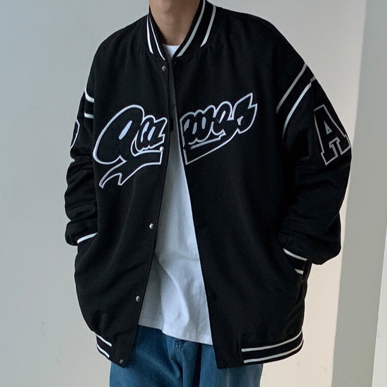 Áo khoác bomber bóng chày nam nữ form rộng unisex Áo khoác bomber gió viền trắng AB ulzzang Freeship Sale