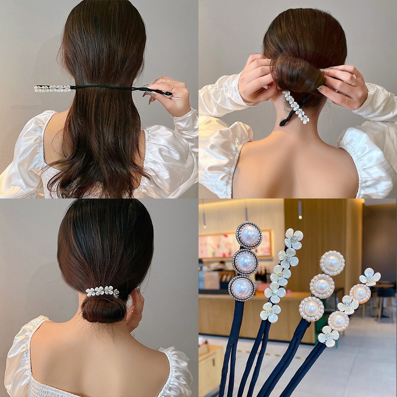 Dây Cột Tóc Đính Ngọc Trai Nhân Tạo Thiết Kế Đơn Giản Phong Cách Hàn Quốc