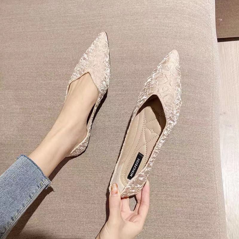 Giày Búp Bê Mũi Nhọn Đế Mềm Thời Trang Xuân Hè 2022