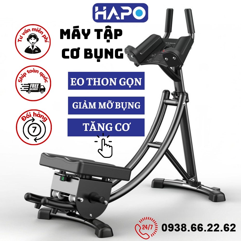 Máy Tập Cơ Bụng Cao Cấp HP09, Máy Tập Bụng Khung Thép Chịu Lực Kết Hợp Nhiều Bài Tập Nâng Cao Xoay Hông Eo