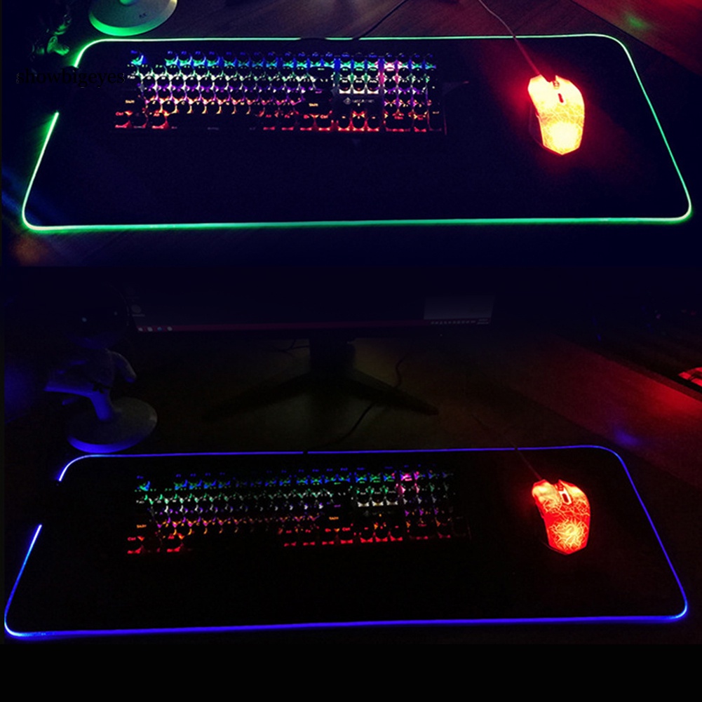 SGES LED Luminous Colorful RGB Lights Anti-slip Gaming Mouse Pad Mat for Computers