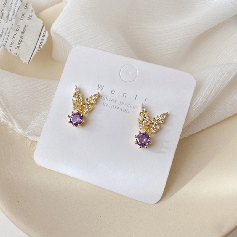 Khuyên tai RINHOO mạ bạc 925 kiểu bướm đính đá thời trang dành cho nữ