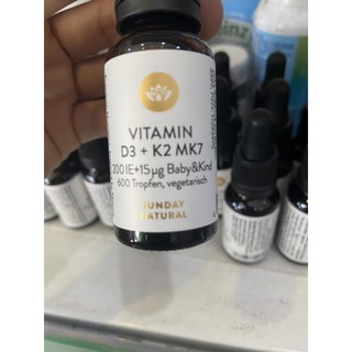 Vitamin D3+K2 MK7 20ml chính hãng Sunday natural nội địa Đức