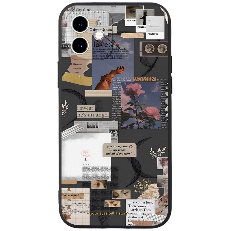 Ốp lưng JURSUE chống bẩn hình dễ thương đẹp cho iPhone 13 12 11 Pro Max SE 2020 X XR XS 8 7 ip 6S 6 Plus Y1989