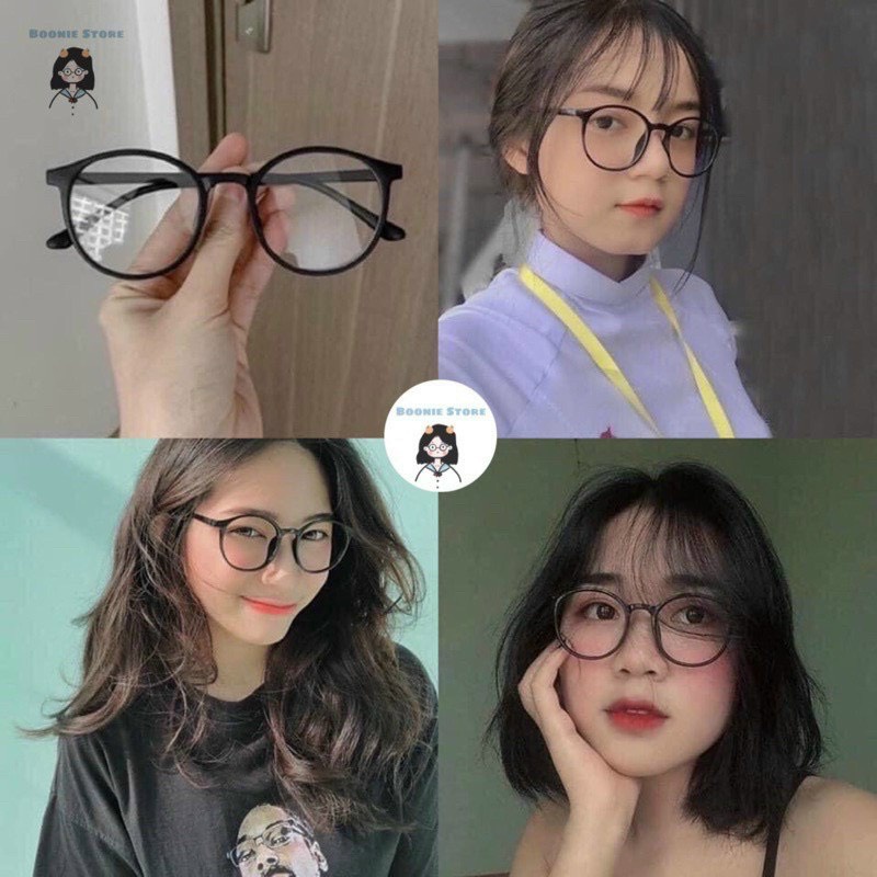 Kính giả cận thời trang nam nữ chống tia UV gọng tròn mắt mèo cute phong cách trẻ đẹp giá rẻ BUNNY D033