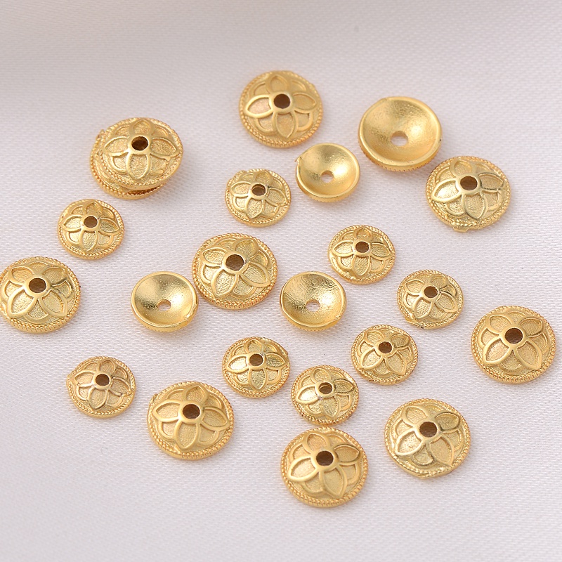 Chuỗi Hạt Tròn Màu Vàng 18K Nhiều Màu Sắc Dùng Làm Trang Sức diy