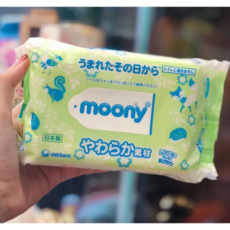 Khăn Giấy Ướt MOONY Cao Cấp Không Mùi Cho Bé Nội Địa Nhật Bản 80 Tờ - SAKUKO