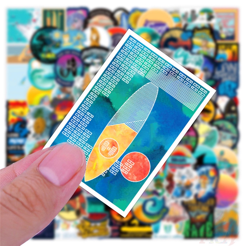 100Pcs/Set ❉ Summer Surfing Series B Stickers ❉ DIY Fashion Waterproof Mixed Luggage Laptop Skateboard Doodle Stickers