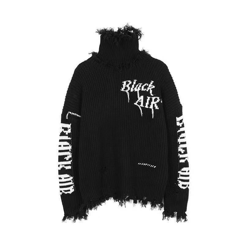 Áo sweater Cổ Lọ Dáng Rộng Phối Lông Phong Cách Hồng Kông Thời Trang Cho Nam Và Nữ