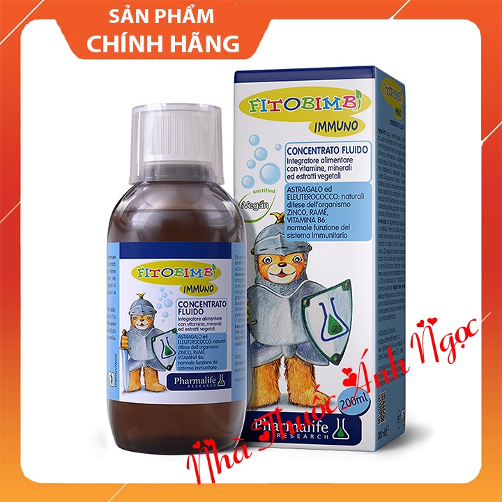 Fitobimbi Immuno - Tăng Cường Miễn Dịch Cho Bé Từ Thảo Dược Châu Âu có thành phần 100% thảo dược chuẩn hóa Châu Âu: