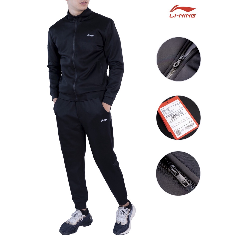 Bộ quần áo thể thao nam Lining bộ nỉ thể thao chất umi chính hãng