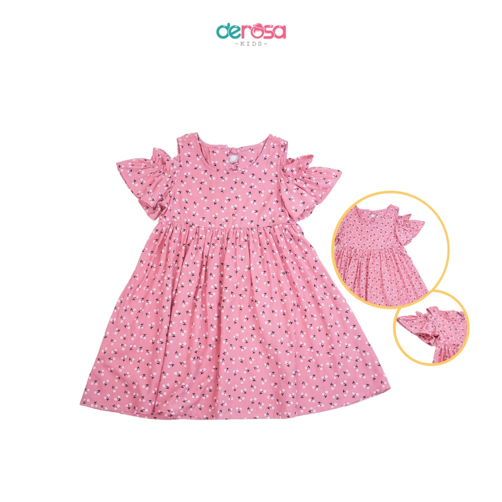 Váy cho bé gái DEROSA KIDS họa tiết hoa nhí chất liệu cotton từ 3 đến 8 tuổi KD030-507