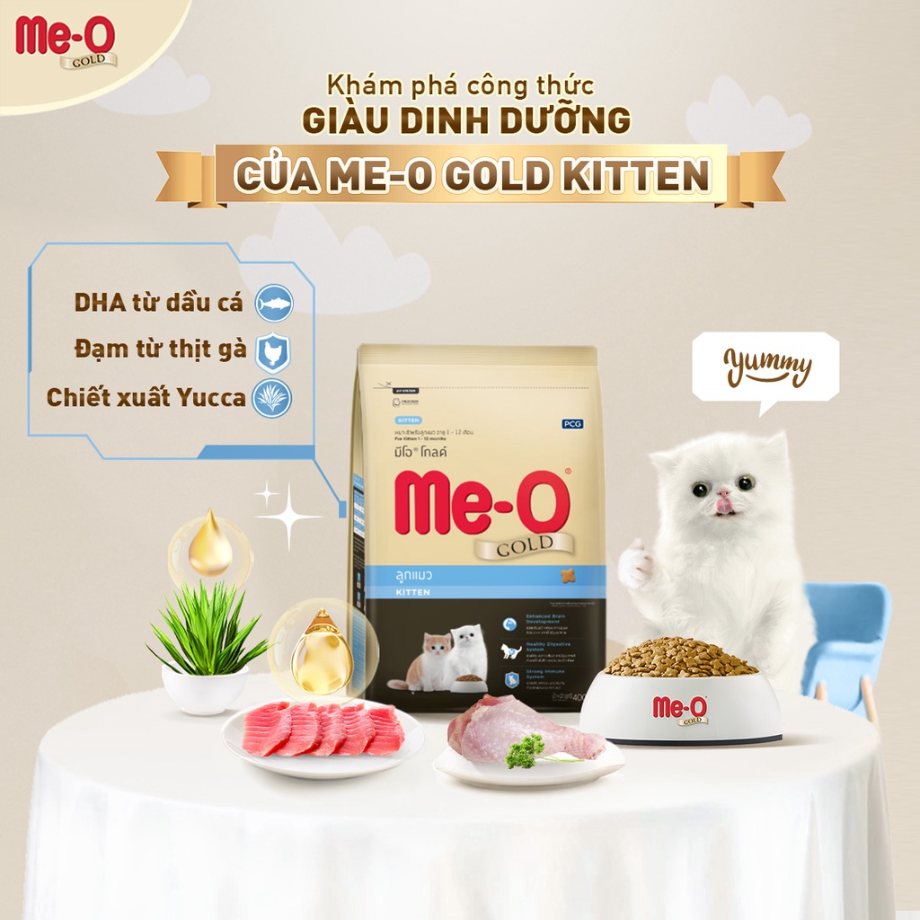 Hạt Me-O Gold Kitten Cao Cấp Cho Mèo Con 1.2kg