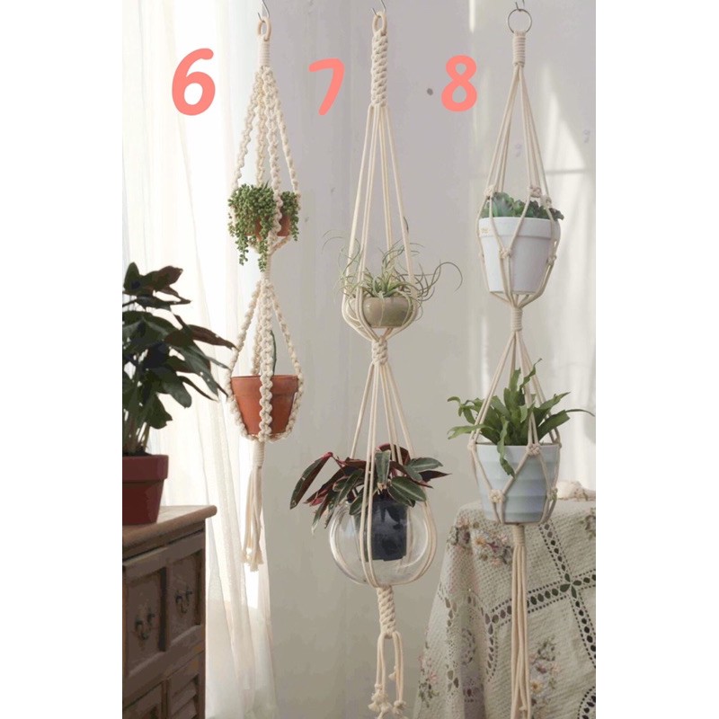 Dây treo cây macrame trang trí sân vườn, Decor phòng, hiên nhà