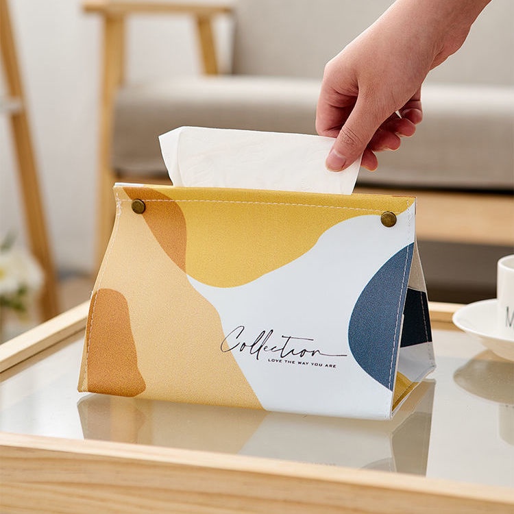 Hộp Đựng Khăn Giấy Bằng Da Thiết Kế Tối Giản Sáng Tạo Trang Trí Phòng Khách / Xe Hơi