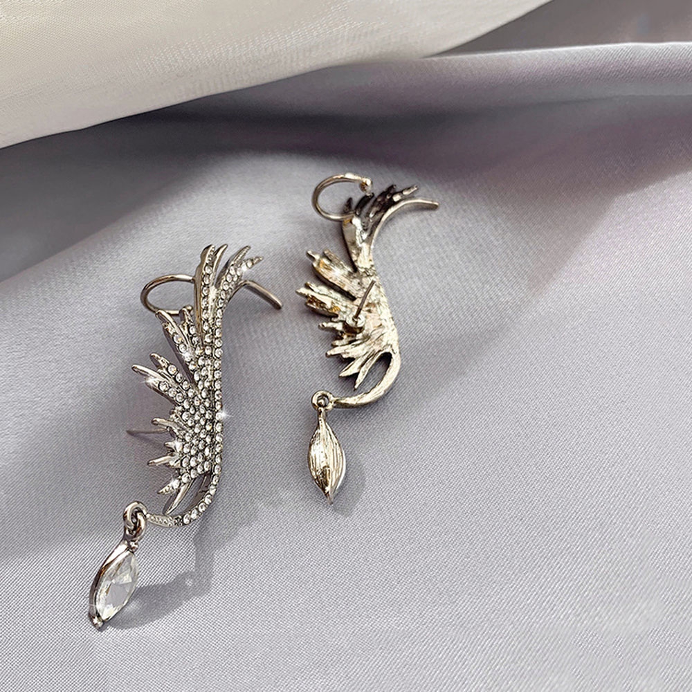 MXGOODS Hanging Zircon Angel Wings Jewelry|Stud Erring