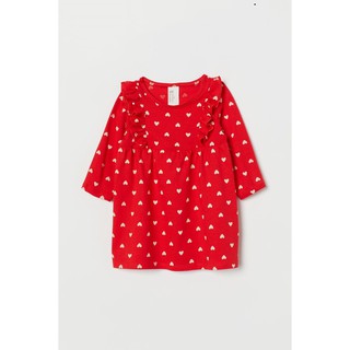 Váy dài tay cánh tiên đỏ tim HM H&M sz 4m-4y_hàng chính hãng authentic