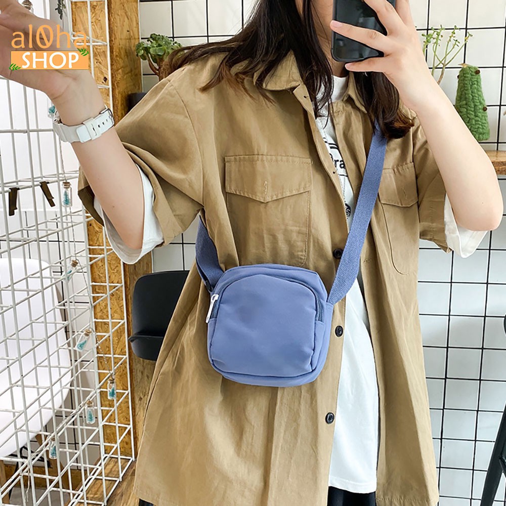Túi đeo chéo vải bố canvas T0590 nữ trơn mềm, đẹp phong cách trẻ trung, cá tính