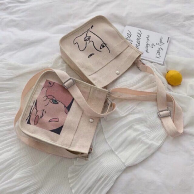 Túi tote đeo chéo size nhỏ ulzzang (có sẵn) | BigBuy360 - bigbuy360.vn