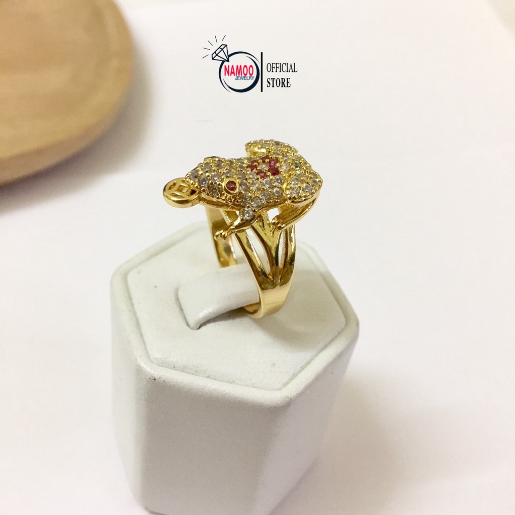 Set Dây chuyền nữ đính đá mặt tỳ hưu và nhẫn tỳ hưu cầu tài lộc V519 N519 Namoo Jewelry