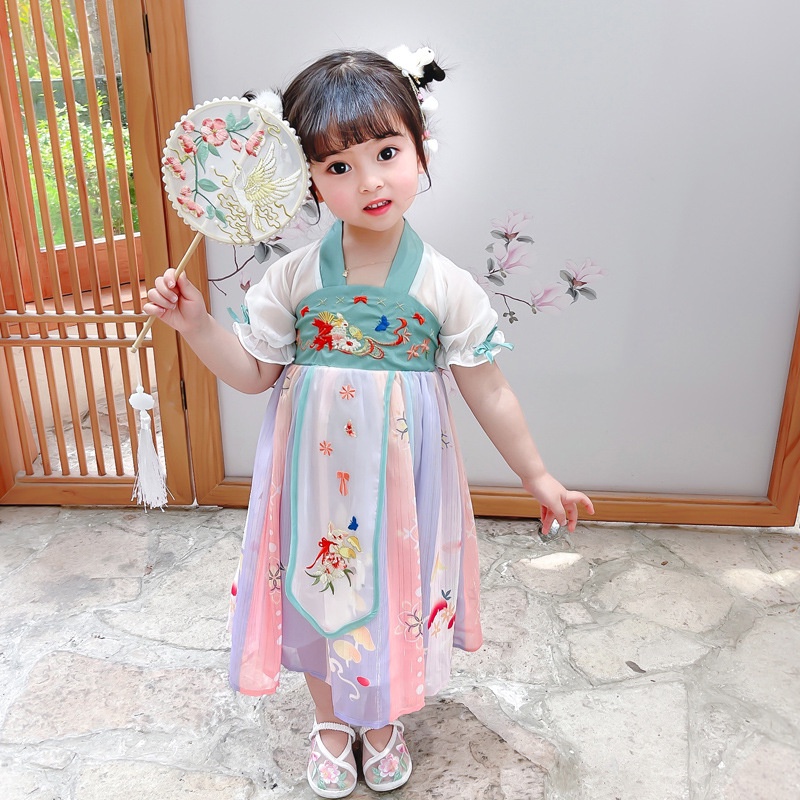 Bộ Hán Phục Phong Cách Trung Hoa Xinh Xắn Cho Bé Gái