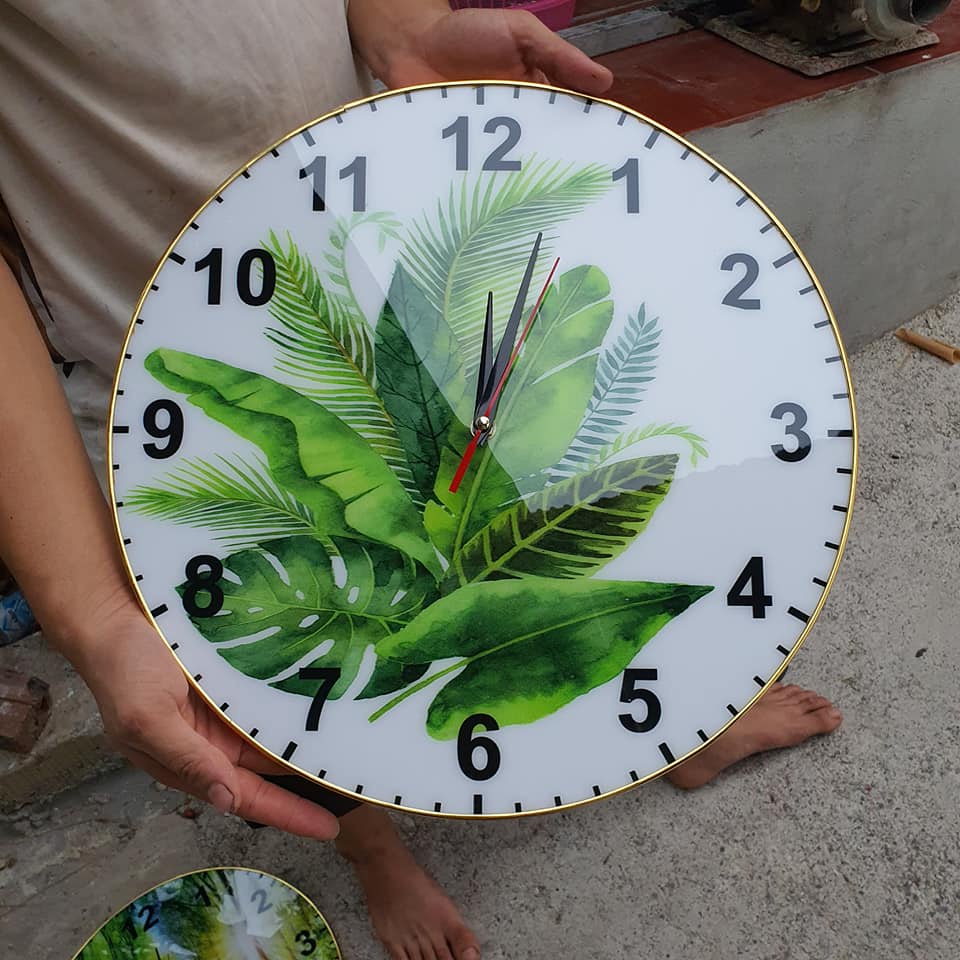 Đồng hồ tròn tráng gương 5D, in theo yêu cầu, miễn phí chỉnh sửa, tặng phụ kiện treo tranh