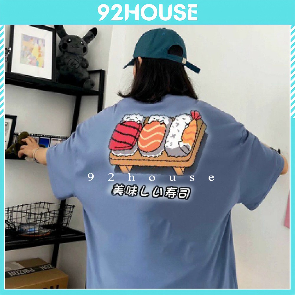 Áo thun / Áo phông unisex tay lỡ nam nữ xe bus Leisure Travel / Sushi / Kem