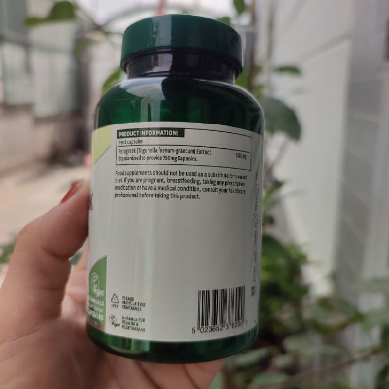 Date 2024-mẫu mới- Viên lợi sữa Cỏ Cari Fenugreek 500mg Anh 90 viên