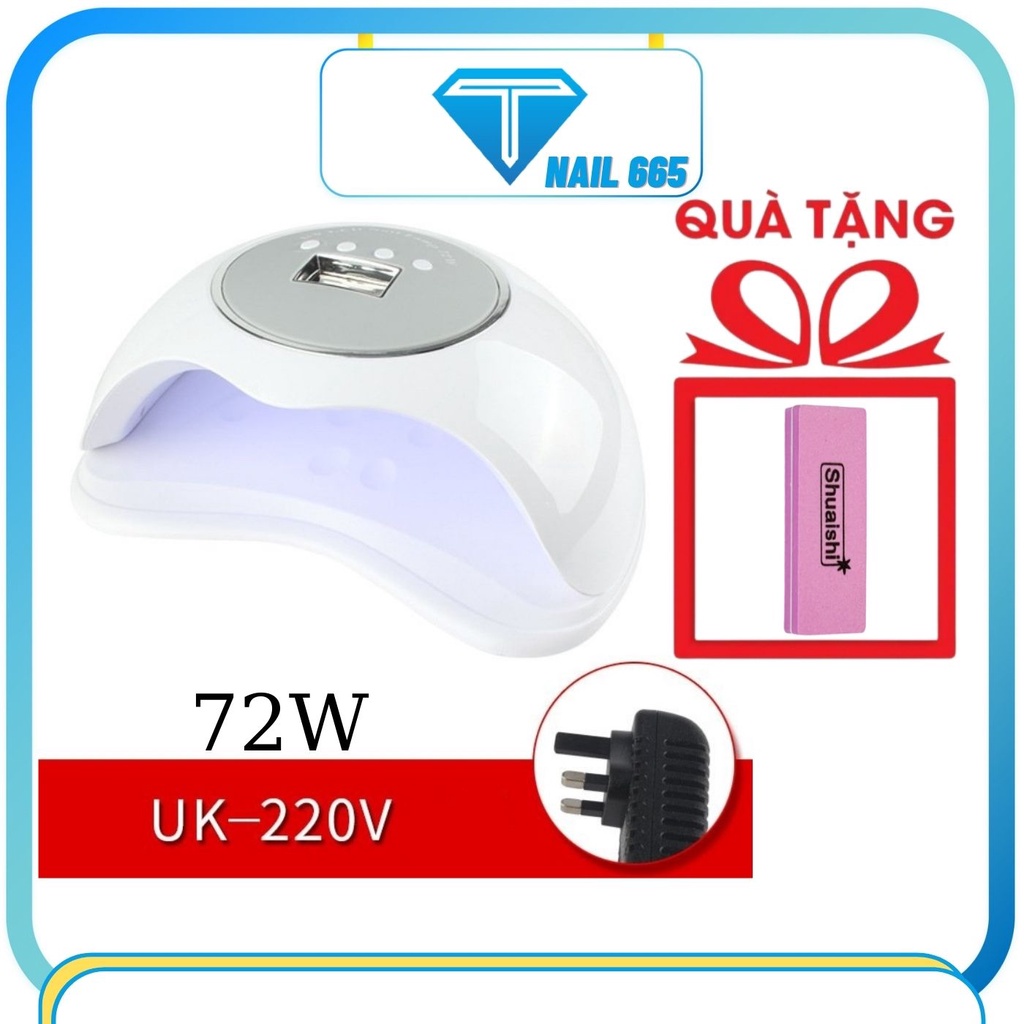 Máy hơ gel 72w bền ,Máy hơ móng tay sấy gel loại to hơ 2 tay cắm điện trực tiếp