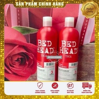Dầu gội tigi 750ml, cặp dầu gội xả tigi đỏ 750ml x2, phục hồi tóc hư tổn, chăm sóc tóc nhuộm, phục hồi cấp độ 3