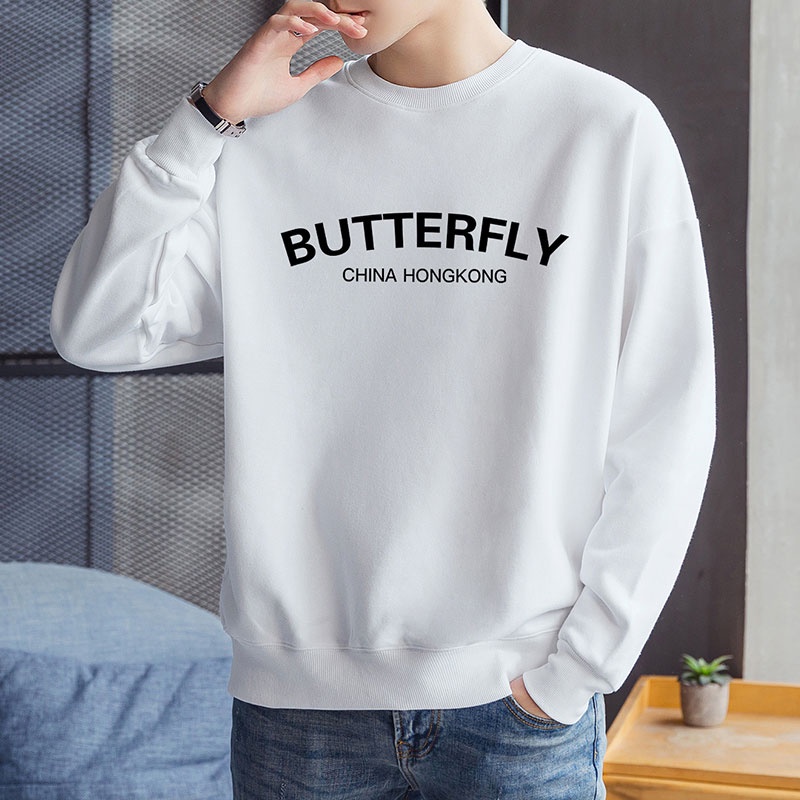 Áo nỉ dài tay cổ tròn in chữ thời trang nam tính