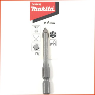 Mũi khoan gạch men,thủy tinh 6mm chân lục giác Makita D-31435