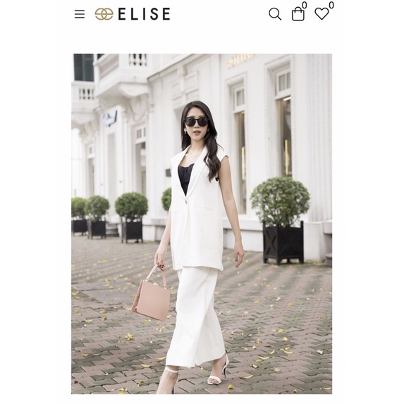 Elise Ghi lê trắng / vest / blazer Elise nguyên tag