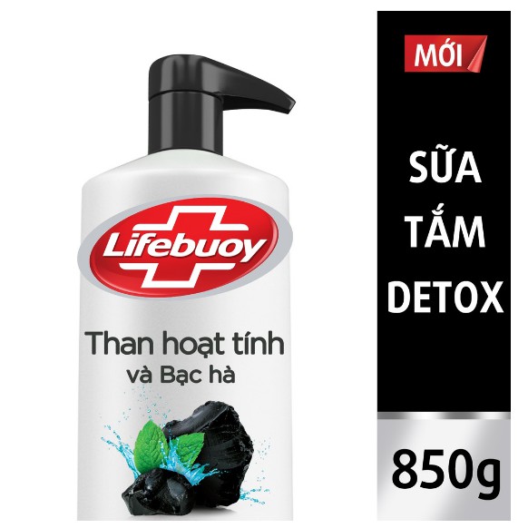 Sữa Tắm Lifebuoy Thanh Lọc Da Than Hoạt Tính Bạc Hà 850g